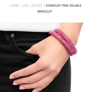 NWT Swarovski Stardust Double Bracelet Pink, Small